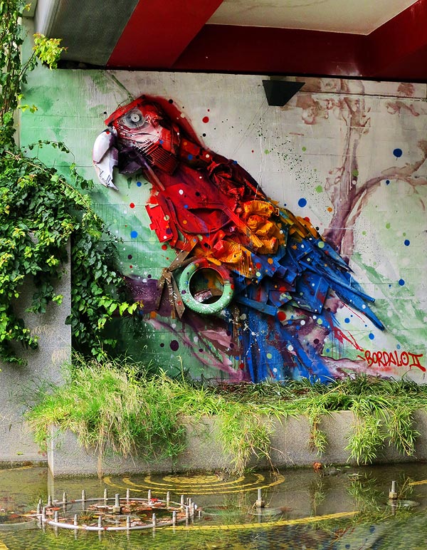 Живописные инсталляции Bordalo II, созданные из уличного мусора