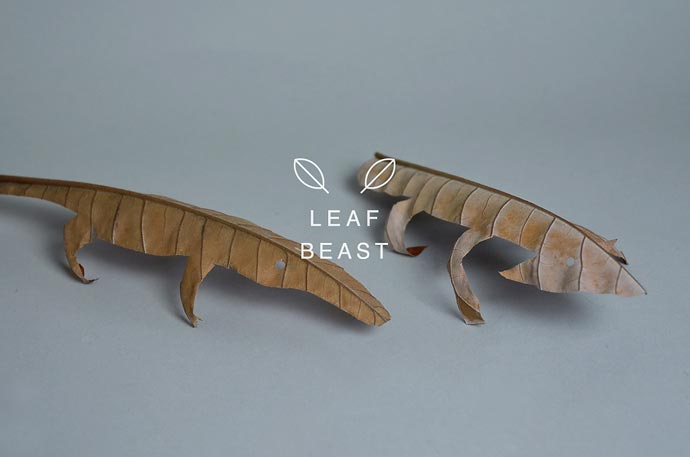 Странные животные из листьев магнолии дизайнера Baku Maeda