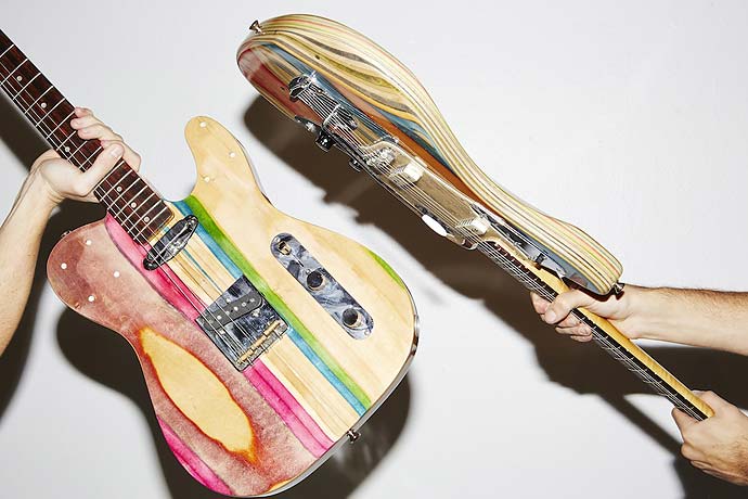 «Prisma Guitars» : Гитары из старых скейтбордов Nick Pourfard