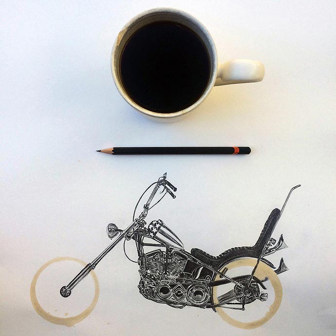 Кофе и колёса - графика художника из Калифорнии Carter Asmann