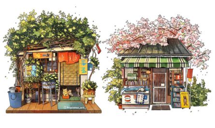 Уютные магазинчики на иллюстрациях Anglea Hao