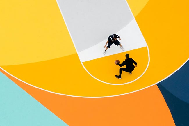 Баскетбольная площадка итальянского художника Gue
