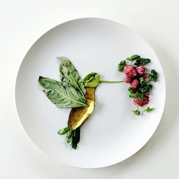 Картины на тарелке из овощей и фруктов – кулинарное искусство Lauren Purnell