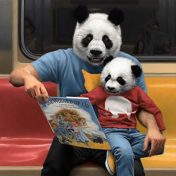 Пассажиры нью-йоркского метро на картинах Matthew Grabelsky