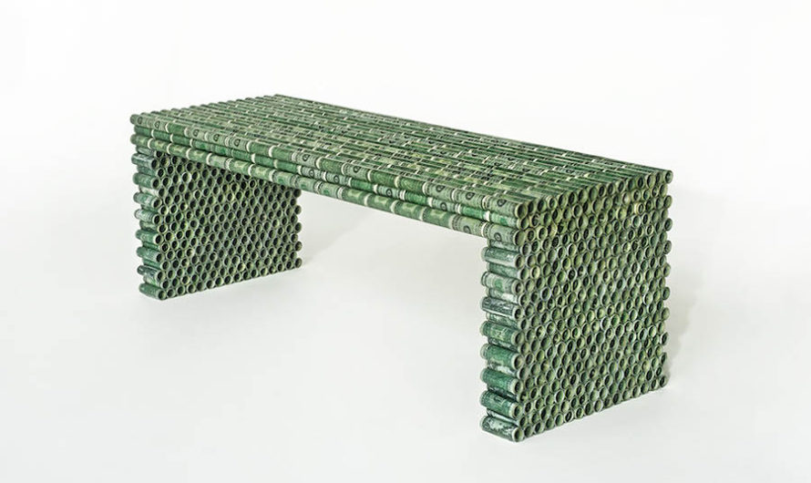 На чём сидим : Скамейки из банкнот и монет дизайнера Rolf Bruggink